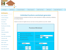 Tablet Screenshot of fractions-worksheets.basic-mathematics.com