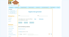 Desktop Screenshot of algebra-test-generator.basic-mathematics.com
