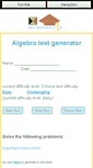 Mobile Screenshot of algebra-test-generator.basic-mathematics.com